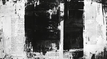 Fototapeta premium OLD GRUNGE NEWS PAPER BACKGROUND BLACK AND WHITE GRUNGY PAPER TEXTURE VINTAGE NEWSPRINT DESIGN SCRATCHED POSTER TEMPLATE DARK RETRO PAPERS BACKDROP