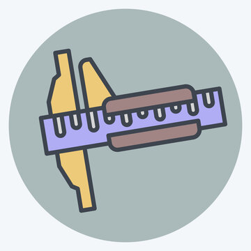 recommend clip art: Icon Vernier Caliper. related to Measuring symbol. color mate style. simple illustration