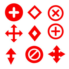 red and black arrow signs