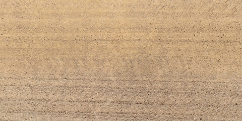 view from above on texture gravel road