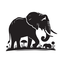 elephant silhouette vector