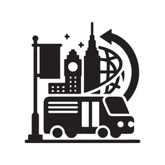 illustration of a truck with a trailer