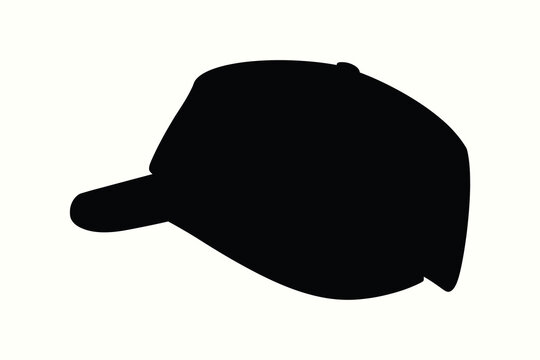 recommend clip art: Peaked Cap silhouette vector with white background