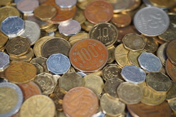 collection of coins from different countries