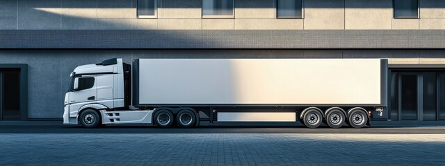 Truck with Tank Trailer 3D rendering