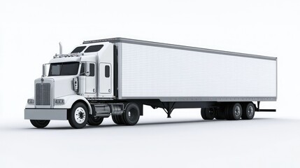 Truck with Tank Trailer 3D rendering