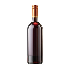 Elegant Dark Wine Bottle with Blank Label and Burgundy Accent for Premium Wine Branding