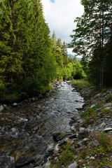 Rocky mountain landscapes and views from Peleaga mountain around glacial lake Bucura in Retezat National Park, Transylvania, Romania