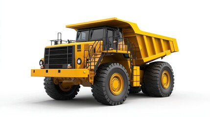 Underground Articulated Mining Truck 3D rendering on white background