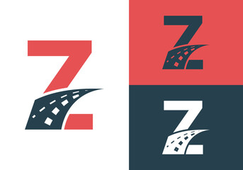 Transport Logo With Z Letter Design. Road Sign Logo Vector Template