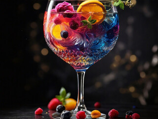 glass of cocktail with cherry