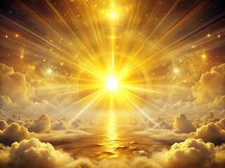 Zenith Glow: Radiant, serene, spiritual, golden hues, ethereal textures