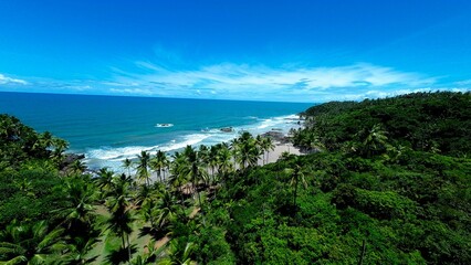 Havaizinho Beach At Itacare In Bahia Brazil. Tourism Landscape. Nature Background. Travel Scenery. Vacation Destination. Seascape Scene. Havaizinho Beach At Itacare In Bahia Brazil. 