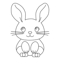 rabbit icon. Easy Rabbit Outline Art Image in vector design.