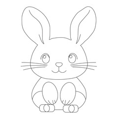 rabbit icon. Easy Rabbit Outline Art Image in vector design.