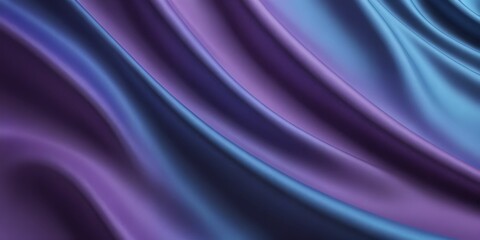 Fototapeta premium Fabric wallpaper with a 3D relief wavy surface. Purple and blue gradient.