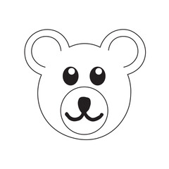panda bear cartoon. Outline Animal Face Drawing Easy. Vector icon.