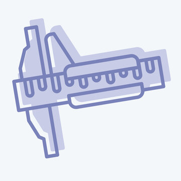 recommend clip art: Icon Vernier Caliper. related to Measuring symbol. two tone style. simple illustration