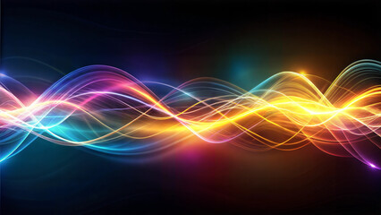 Naklejka premium Abstract Waves of Energy with Vibrant Colors and Luminous Streaks of Light