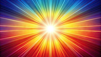 Obraz premium Vibrant sunburst radiates from the center of a bright, gradient background, evoking feelings of hope, energy, and joy, perfect for uplifting and inspirational designs.