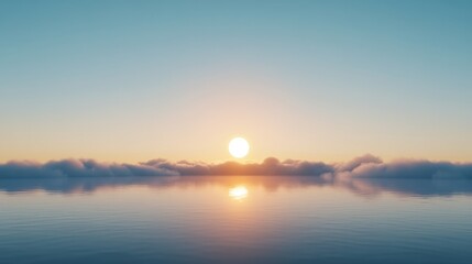 Fototapeta premium A 3D single icon of a foggy mist with a rising sun symbolizing a foggy morning rendered in a simple and soft style