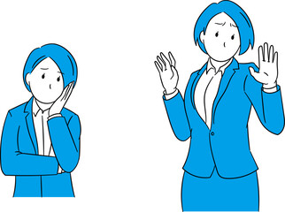Businessperson in distress and surprise (female) illustration