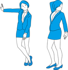 Businessperson striking a pose (female) illustration