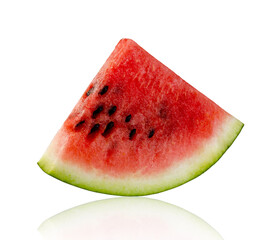 Piece of watermelon isolated on white. Full depth of field.