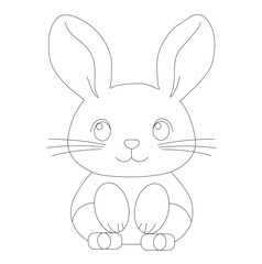 rabbit icon. Easy Rabbit Outline Art Image in vector design. Easy Rabbit Drawing Vector Outline Icon. 