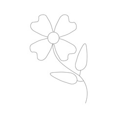 white flower on a white background. illustration of a flower. Simple Flower Outline Stock Vector Illustration