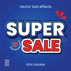 Vector super Sale 3D editable text effects design.