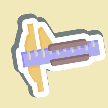recommend clip art: Sticker Vernier Caliper. related to Measuring symbol. simple illustration