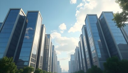 Fototapeta premium Tall building landscape background for social media banners