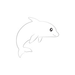 dolphin illustration. dolphin isolated on white background in vector illustration icon design.