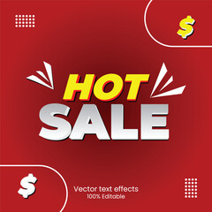 Fototapeta premium Vector Hot Sale 3D editable text effects design.