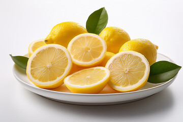 皿に盛り付けたレモン