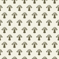 Small mushroom pattern seamless flat style for web