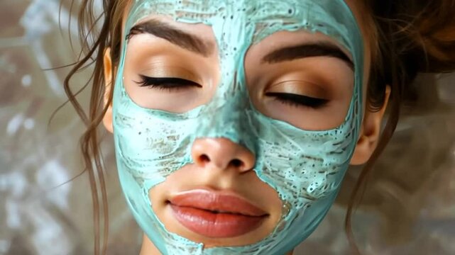 Skincare routine featuring a clay mask application at home to boost beauty and relaxation