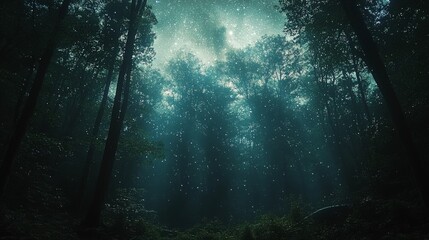 Fototapeta premium sun rays through the forest
