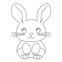 rabbit icon. Easy Rabbit Outline Art Image in vector design. Easy Rabbit Drawing Vector Outline Icon.