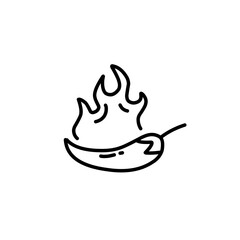 hand drawn hot chili fire