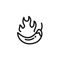 hand drawn hot chili fire