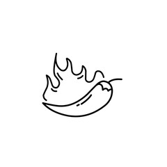 hand drawn hot chili fire