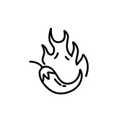 hand drawn hot chili fire