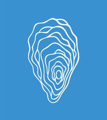 Oyster outline. Isolated oyster  on white background