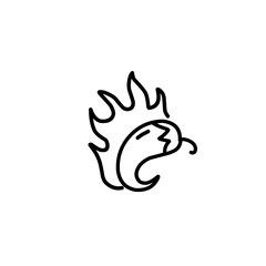 hand drawn hot chili fire