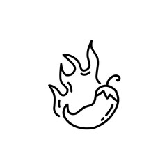 hand drawn hot chili fire