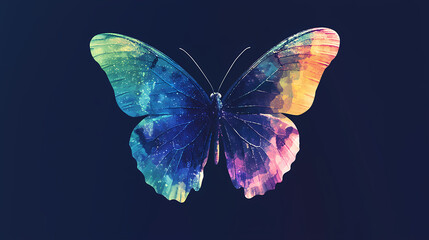 Colorful Butterfly with Watercolor Effect