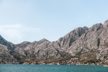 Obraz premium Mountains, sea, nature, Travel, Eco-travel, panoramic view, nature banner, leisure, business travel, nomadic aesthetics, nomadism, tourism experience, sustainable development, mountains