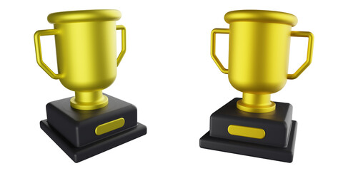 trophy 3d rendering icon illustration, png file, transparent background, startup